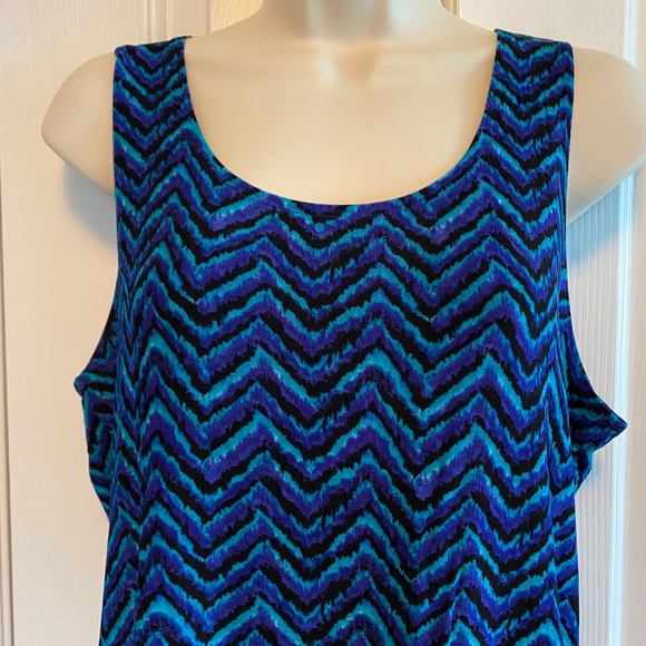 BUY 2 ITEMS & GET 1 FREE: Travellers by Chico’s Colourful Chevron Tank Sz 12 - Picture 3 of 7